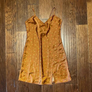 Wild Fable Dainty Lace Trim Cherry Print Slip Dress Y2K